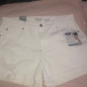 High-Rise White Shorts